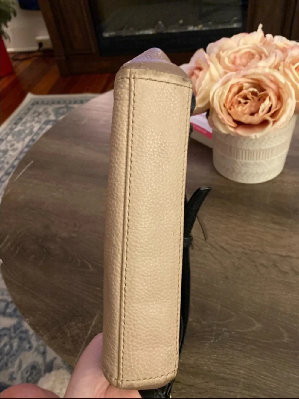 kate spade Two-Tone Black and Beige Leather Crossbody Bag